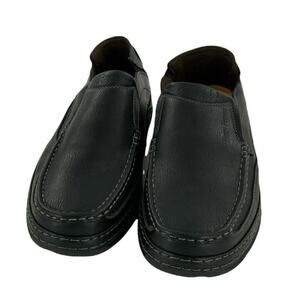 Henry Ferrera Mens Birata-100 Black Round Toe Slip On Loafers Shoes Size 10